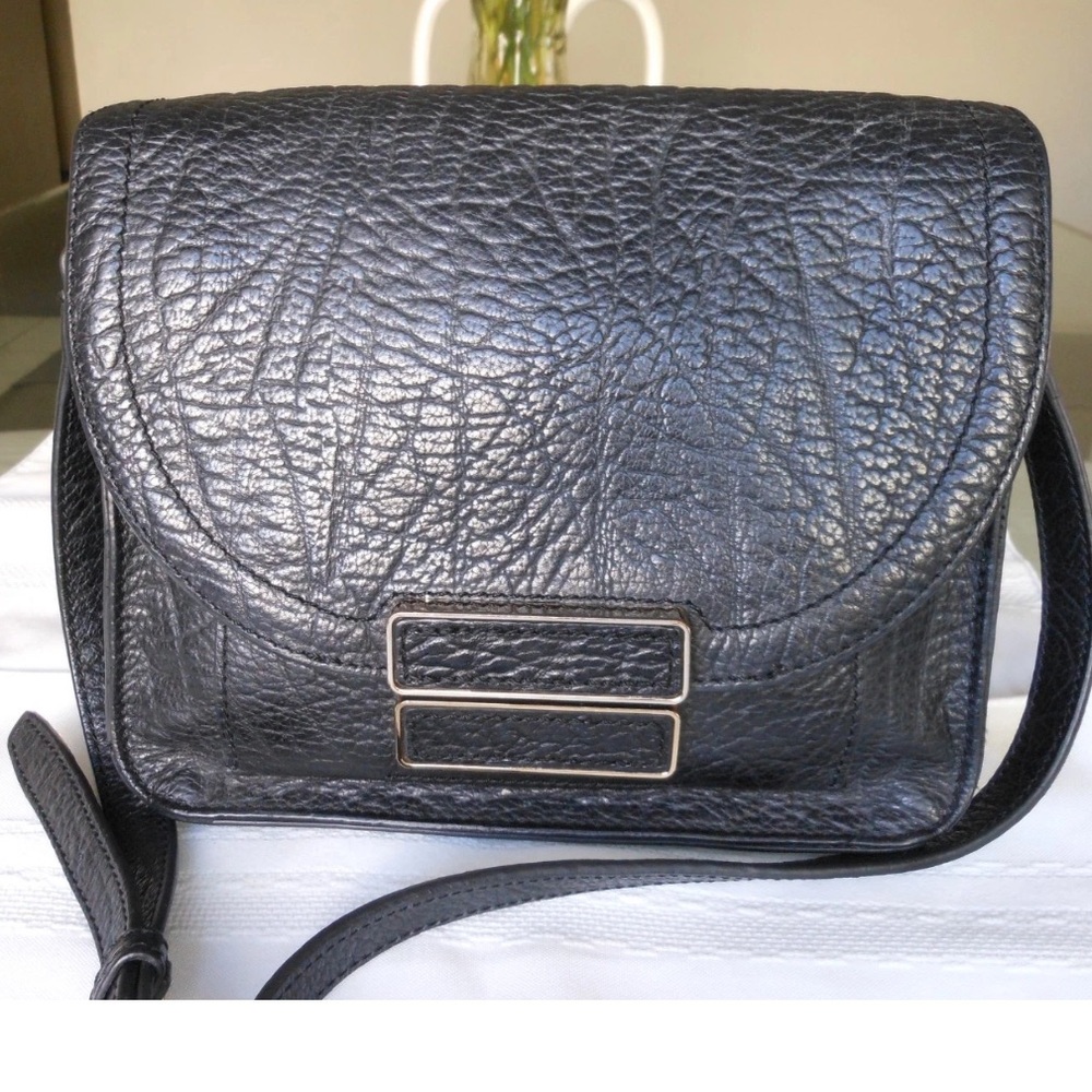 Botkier black leather Crossbody Bag with gold accents